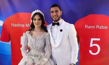 حفل زفاف رامي ربيعة ونادين ماجد بحضور نجوم الرياضة (صور)