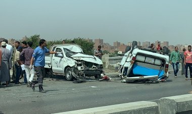 مصرع 2 وإصابة  10 آخرين في حادث تصادم بالمنيا.. والمحافظ يتابع حالة المصابين