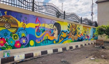 بالصور| جدران مدارس شرق كفر الشيخ تتزين بجدريات المهن والتراث