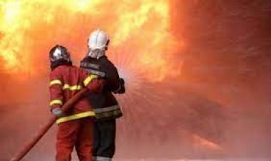 إخماد حريق في موقع تحت الإنشاء بالجيزة