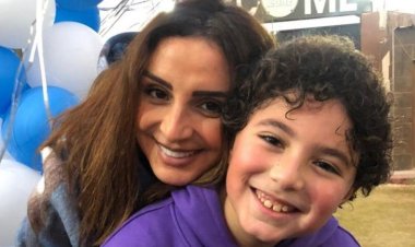 أنغام تحتفل بعيد ميلاد ابن شقيقتها الراحلة غنوة .. (صور)