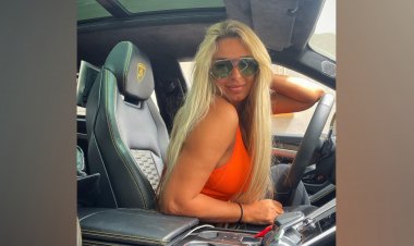 قيمتها 8 مليون جنيه.. مى حلمى تقود سيارة «لامبورجيني» في دبي