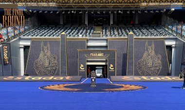 استاد القاهرة يتزين بعبارة «صحوة الفراعنة» قبل مباراة السنغال