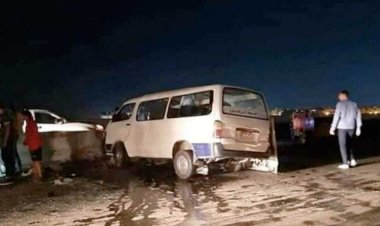 مصرع شخصين وإصابة 3 آخرين فى حادث تصادم أعلى الطريق الدائري الإقليمى الجديد بحلوان