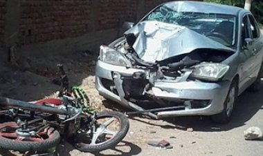 حادث تصادم  بسوهاج يودي بحياة معلم وإصابة نجله