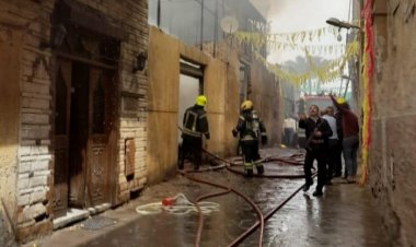 حريق مخزن أبو العلا يلتهم 4 منازل مجاورة