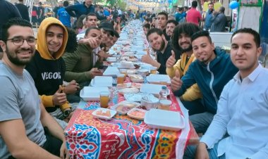 بمساحة 700 متر.. أضخم مائدة إفطار جمعت بين الأقباط والمسلمين في المطرية