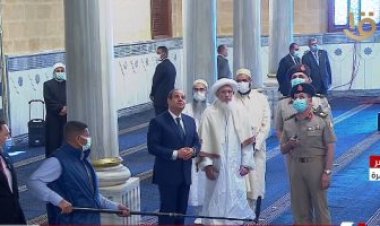 الرئيس السيسي يستمع لشرح تفصيلي عن أعمال التجديد في «مسجد الحسين»