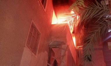 حريق هائل بعقار مكون من 5 طوابق بالهرم| صور