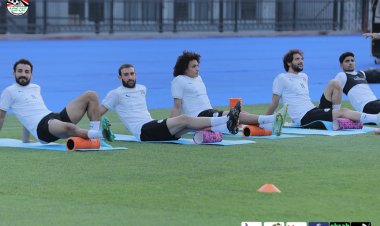 منتخب مصر يؤدى مرانه باستاد القاهرة استعدادا لمواجهة إثيوبيا