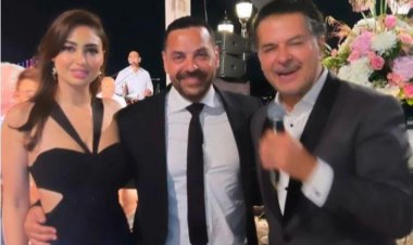 نيكول سعفان تحتضن طارق العريان ويرقصان معا على أنغام «مغرم يا ليل»