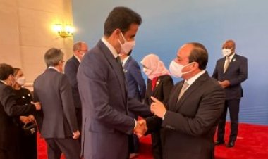 الرئيس السيسي يستقبل أمير قطر بقصر الاتحادية