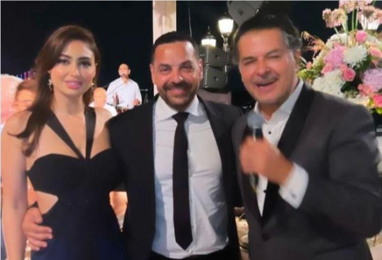 نيكول سعفان تحتضن طارق العريان ويرقصان معا على أنغام «مغرم يا ليل»