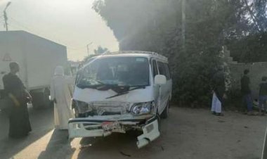 إصابة 8 أشخاص فى حادث بالبحيرة انقلاب ميكروباص