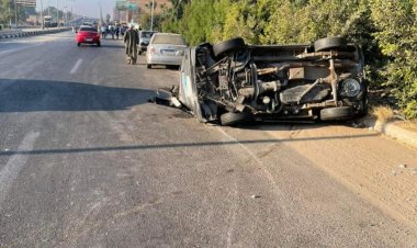 انقلاب سيارة على طريق طنطا وإصابة 7 أشخاص