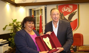 بالصور.. عبد الدايم والخطيب يفتتحان معرض النادي الأهلى الأول للكتاب