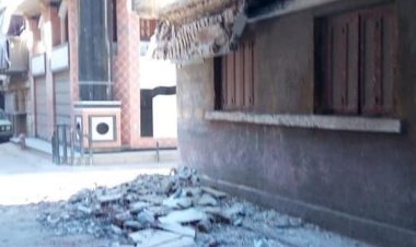 انهيار شرفة عقار بحي غرب بالمنصورة دون خسائر