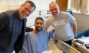 نجاح عملية جراحة غضروف الركبة لـ«حسين الشحات بقطر»..  صور