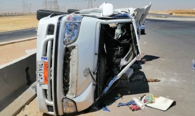 إصابة 7  أشخاص في حادث تصادم أعلى الطريق الدائري الإقليمي