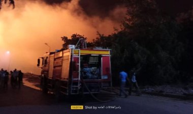 علي مساحة 5 أفدنة ..لا إصابات حتى الأن بحريق استديو شبرامنت