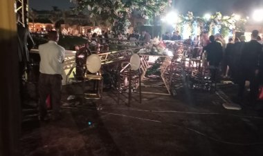 انهيار استاند أثناء إقامة حفل زفاف داخل فندق شهير بمنطقة الهرم.. ومصدر «إصابة شخص»
