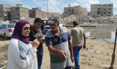 كسر خط المياة ببورسعيد أدى لانقطاع المياة