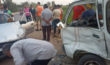 إصابة ٣أشخاص في حادث تصادم ببنها