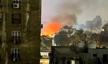 نشوب حريق هائل بجوار مستشفى مصر الدولى بميدان فيني في الدقى