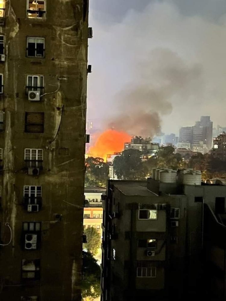 نشوب حريق هائل بجوار مستشفى مصر الدولى بميدان فيني في الدقى