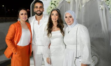 كابتن المقاولين أحمد شيمى وعروسه أسيل حسين يحتفلان بعقد قرانهما بحضور الأهل والأصدقاء 