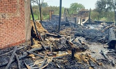 بالصور| السيطرة على حريق هائل بمنزل و 4 عشش بالمنوفية