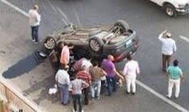إصابة 5 أشخاص من أسرة واحدة في حادث انقلاب سيارة ملاكي بسوهاج