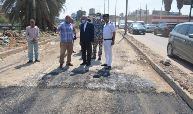 محافظ القليوبية يتفقد أعمال رصف وإصلاح الهبوط الأرضي بطريق الرياح التوفيقي ببنها