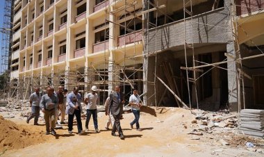 رئيس جامعة سوهاج يتفقد المراحل النهائية من تشطيبات مبنى المعامل الطبية