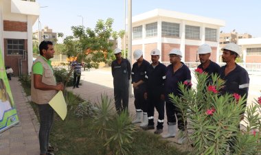 توعية مياه أسيوط تنفذ خطتها الداخلية للعاملين بالنزلة والجامعة النقالي بإجراءات السلامة والصحة المهنية