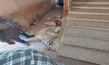 انهيار سور مدرسة بمنطقة المعتمدية بالجيزة.. صور 