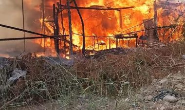 حريق بمشروع شبابي  للمأكولات قرب مركز شباب بالمنوفية