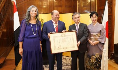 هشام بدر يتسلم وسام الشمس المشرقة «النجمة الذهبية والفضية» من سفارة اليابان