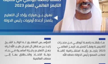 نهيان بن مبارك: التعليم يتصدر أجندة أولويات رئيس الدولة
