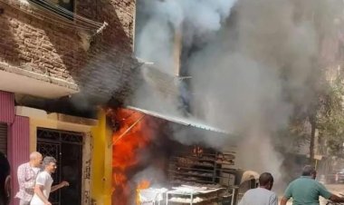 إصابة طالب في حريق مخبز بطما