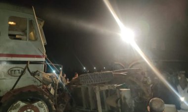 قطار يصطدم بجرار زراعي في المنوفية وتوقف الحركة 4 ساعات