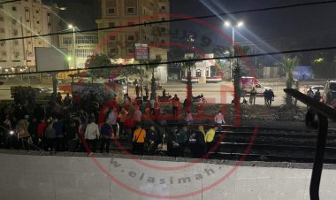 صور| مصرع شاب أسفل عجلات القطار بالمحلة الكبرى