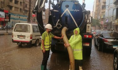 «مياه الشرب» بالجيزة ترفع حالة الطواريء.. وتعامل فوري مع مياه الأمطار