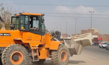 تركيب نيوجيرسي بعدد من قطاعات الطريق الدائري نزله المريوطية بالطالبية