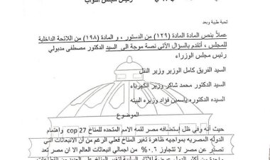 برلمانية تسأل الحكومة حول  خطتها لمواجهة المخاطر المحتمله للتغيرات المناخية 