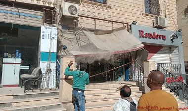 إزالة أعمال تحويل وحدات سكنية لمحلات بحدائق الأهرام بالجيزة