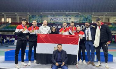 مصر تفوز ببطولة العالم لسلاح المبارزة للناشئين المقامة في طشقند.. صور