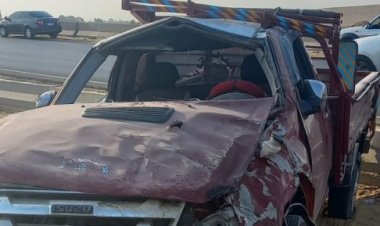 إصابة شخصين إثر انقلاب سيارة نقل بطريق الشرفا في المنيا