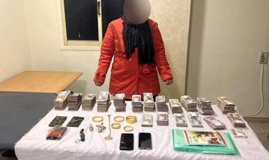 ضبط سيدة لحيازتها مخدر الحشيش ومبالغ مالية ومشغولات ذهبية من متحصلات الإتجار في المخدرات