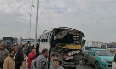 خروج مصابين حادث تصادم «أتوبيس جامعة» عدا 5 حالات بينهم السائق